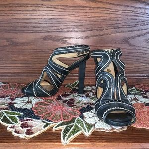 L.A.M.B. Black Strappy Heels